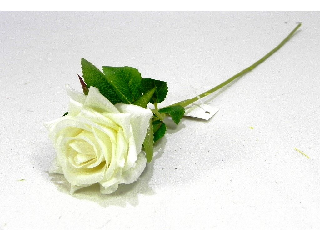 RUŽA textilná biela ks 50 cm - FARBA 2