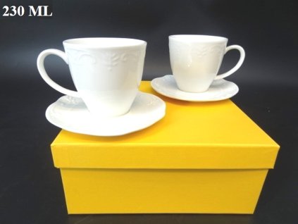 SÚPRAVA porcelánová biela 2+2 230 ml