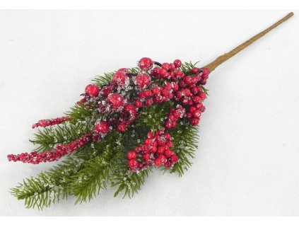 HALÚZKA vianočná s bobuľkami 48 cm