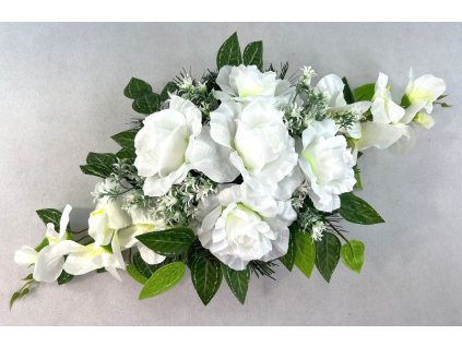 ARANŽMÁN spomienkový ruže a gladioly 65 cm
