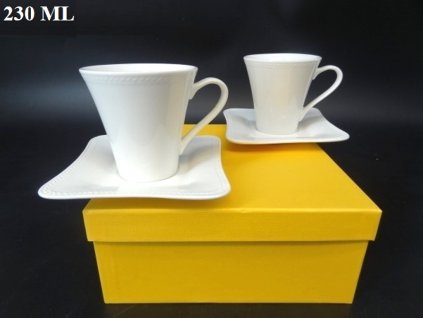 SÚPRAVA porcelánová biela 2+2 230 ml