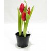 Silikónové tulipány v črepníku 23 cm
