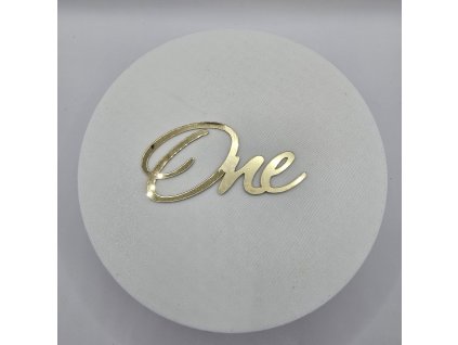 Zlatý zrkadlový zápich One na prvé narodeniny