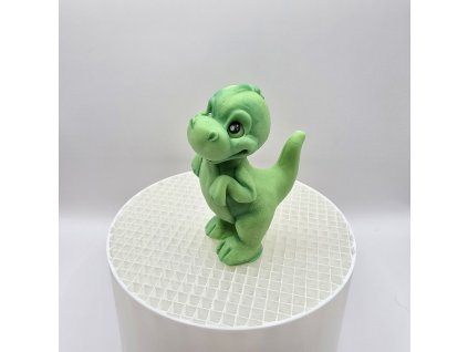 Veselý zelený dinosaurus (T-Rex) – modelovaná figúrka na detskú oslavu.