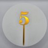 Zlatá tortová dekorácia - zápich s číslom 5