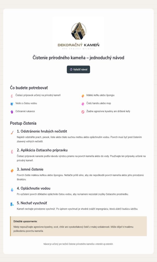 Čistenie prírodného kameňa – jednoduchý návod