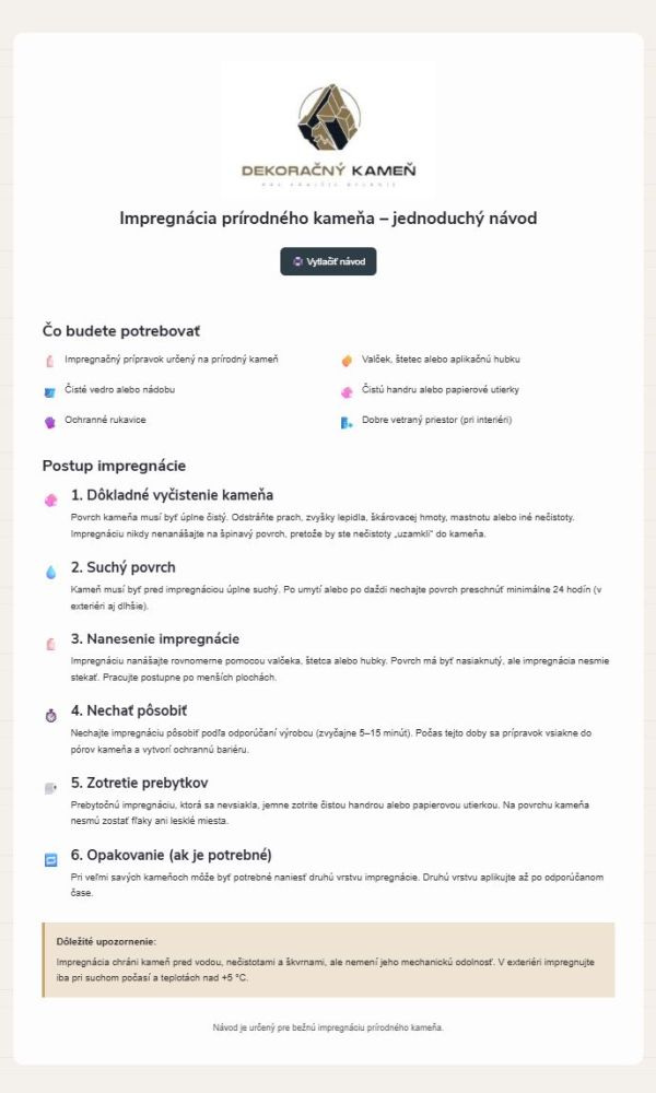 Impregnácia prírodného kameňa – jednoduchý návod