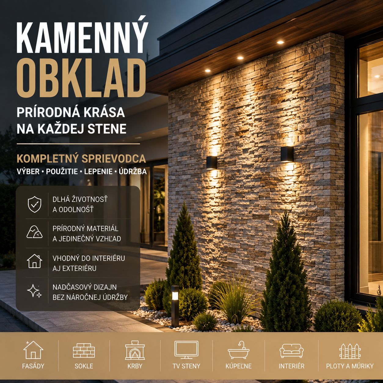 Kamenný obklad – kompletný sprievodca výberom, použitím, lepením a údržbou