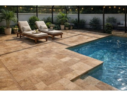 Travertin Noche dlazba okolo bazena