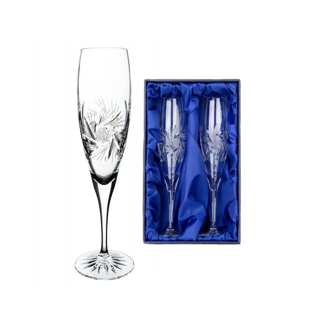 Bohemia Crystal ručně broušené sklenice na šampaňské Větrník 200 ml 2KS