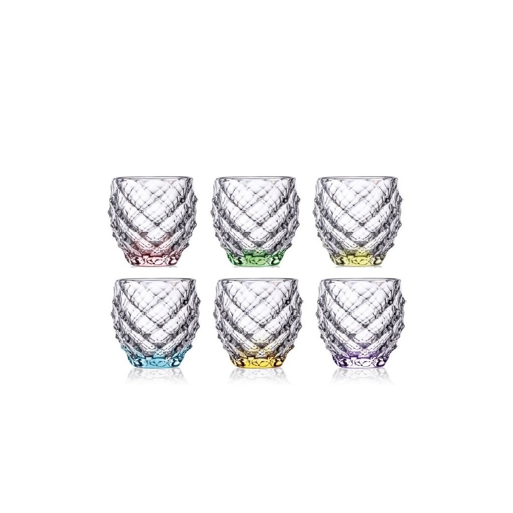 Aurum Crystal barevné křišťálové sklenice Morris 340 ml 6KS