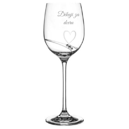 Sklenice s kamínky Swarovski Romance DĚKUJI ZA DCERU 330 ml 1KS