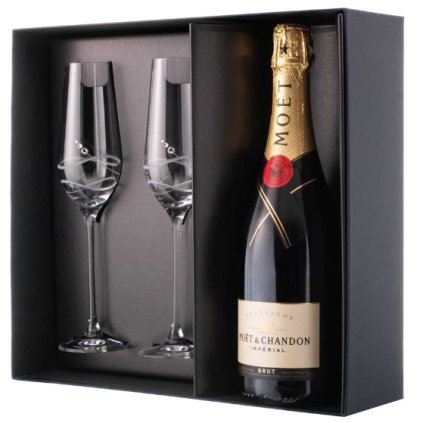 Moët & Chandon Impérial Brut dárková sada se skleničkami Venezia se Swarovski krystaly