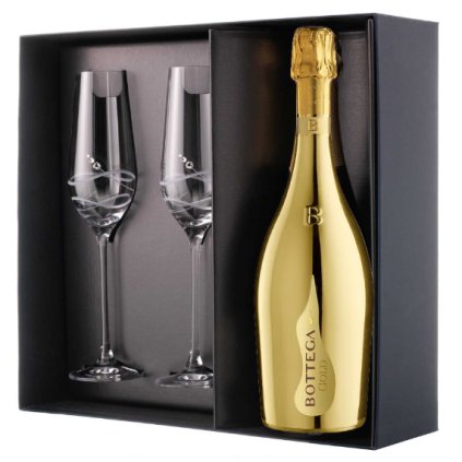 Bottega Gold Prosecco dárková sada se skleničkami Venezia se Swarovski krystaly