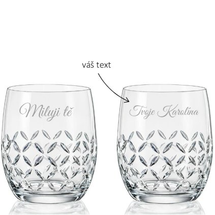 Crystalex sklenice na whisky BR072 MILUJI TĚ