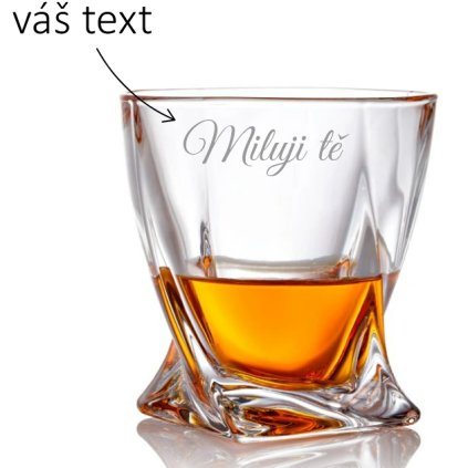 Sklenice na whisky s gravírováním MILUJI TĚ 1KS