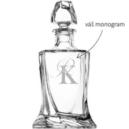 Bohemia Crystal křišťálová karafa na whisky s MONOGRAMEM