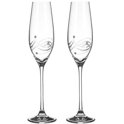 Diamante skleničky na šampaňské Lunar s krystaly Swarovski 210 ml 2KS