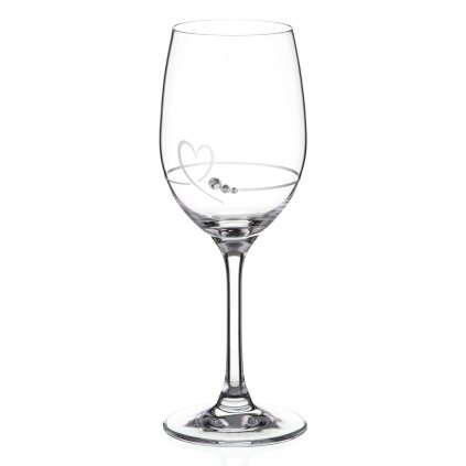 Diamante sklenice na bílé víno se Swarovski krystaly Petit Heart 240 ml 1KS