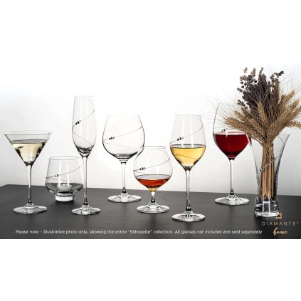 Diamante sada barevných sklenic na bílé víno Silhoutte City Selection 360 ml 4KS