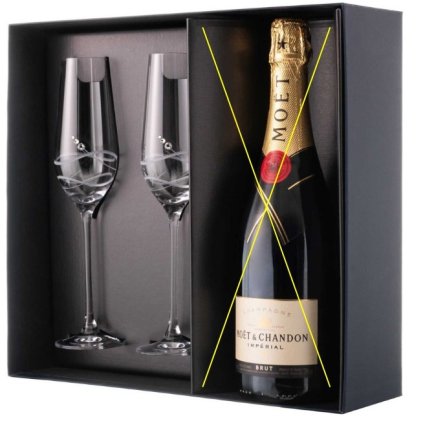 Diamante dárkový set sklenic na šampaňské se Swarovski krystaly Venezia 230 ml 2KS