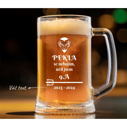 Pivní půllitr pro učitele PEKLA SE NEBOJÍM