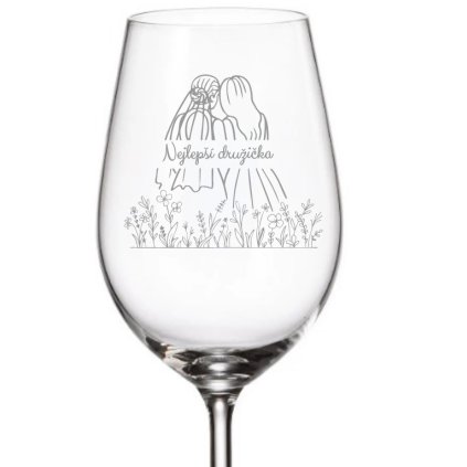 Sklenice na bílé víno NEJLEPŠÍ DRUŽIČKA  350 ml 1KS