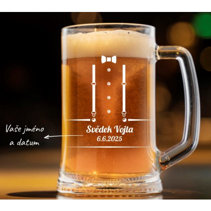 Pivní svatební půllitr pro svědka KŠANDY