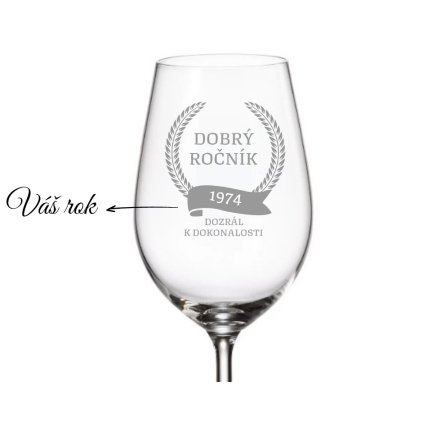 Sklenička na víno k narozeninám DOBRÝ ROČNÍK 350 ml 1 ks