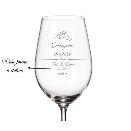 Sklenička pro družičku DĚKUJI 350 ml 1 ks