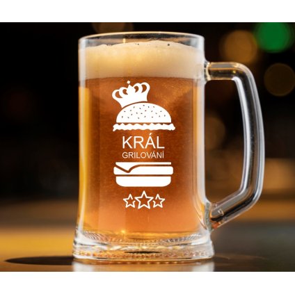 Pivní půllitr na grilovačku KRÁL GRILOVÁNÍ