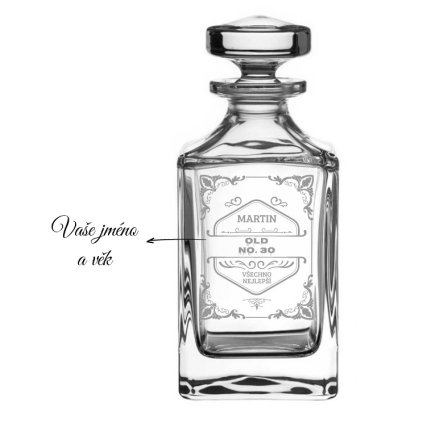 Křišťálová karafa na whisky VŠECHNO NEJLEPŠÍ