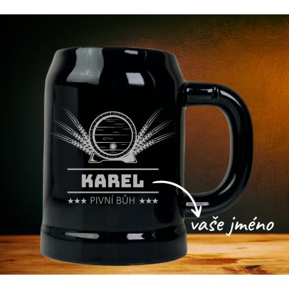 Keramický vtipný půllitr PIVNÍ BŮH