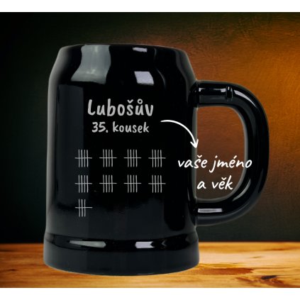 Keramický půllitr k narozeninám ČÁRKY