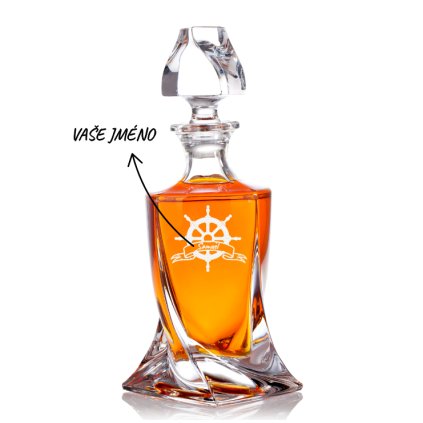 Bohemia Crystal křišťálová karafa na whisky s gravírováním Bucaneer