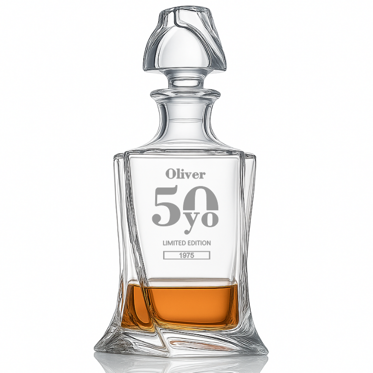 Dekorant Bohemia Crystal karafa na whisky s narozeninovým motivem 770 ml 1KS