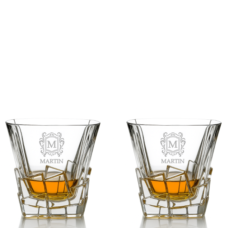 Dekorant Sklenice na whisky s monogramem Crack 310 ml 2KS