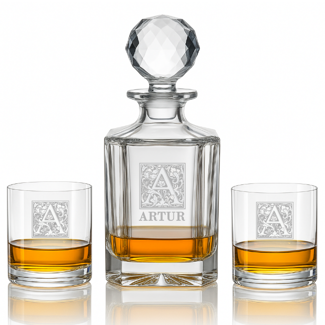 Dekorant Whisky set s monogramem Blank 1+2