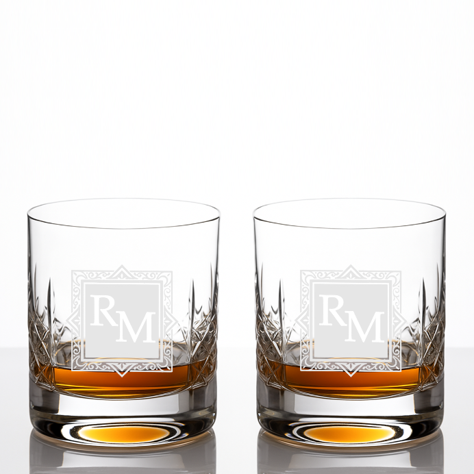 Dekorant Luxusní ručně broušené sklenice na whisky s monogramem Mayfair 310 ml 2KS