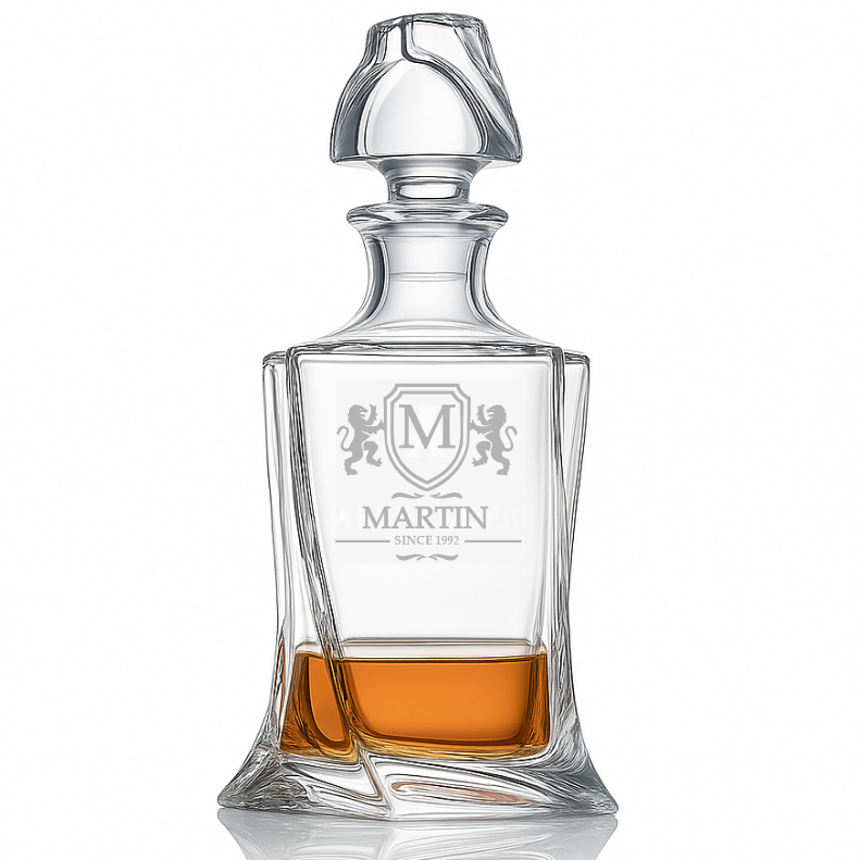 Dekorant Karafa na whisky s monogramem Quadro 770 ml