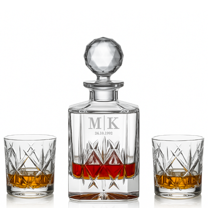 Dekorant Whisky set s monogramem York 1+2