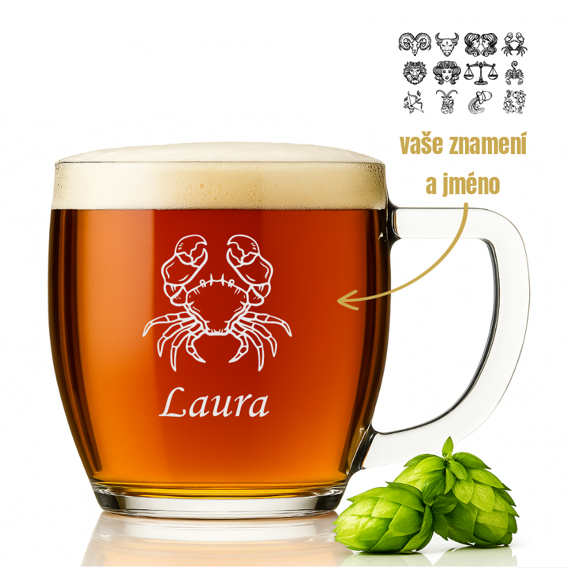 Dekorant Půllitr VIENNA se znamením zvěrokruhu a jménem 500 ml 1KS