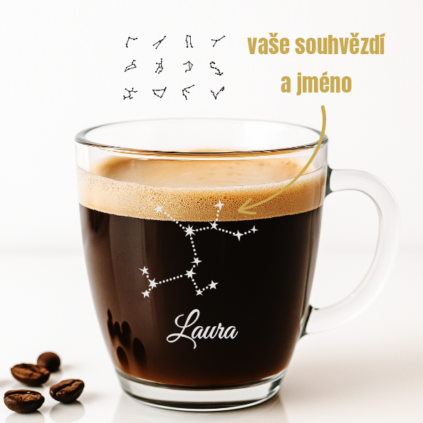 Dekorant Hrníček na kávu a čaj Aqua se souhvězdím a jménem 700 ml 1KS