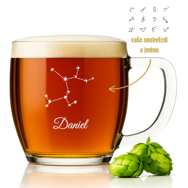 Dekorant Půllitr VIENNA se souhvězdím a jménem 500 ml 1KS