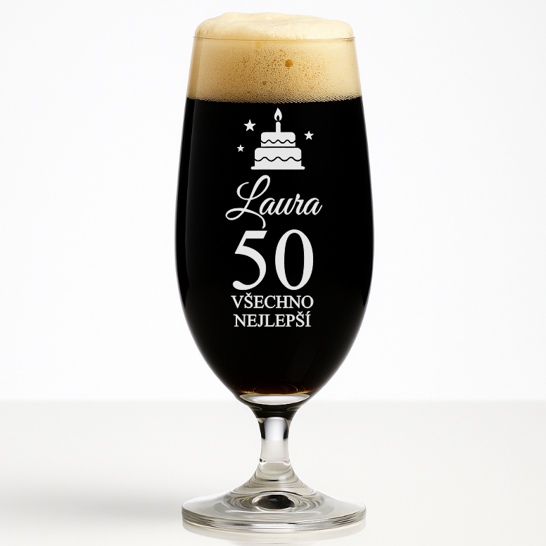Dekorant Sklenice na pivo Colibri s personalizovaným pivním motivem 380 ml 1KS