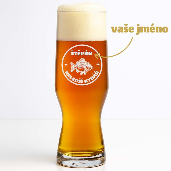Dekorant Sklenice na pivo BEER CRAFT pro rybáře 550 ml 1KS
