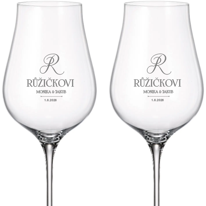 Dekorant Svatební sklenice na bílé víno Limosa 500 ml 2KS