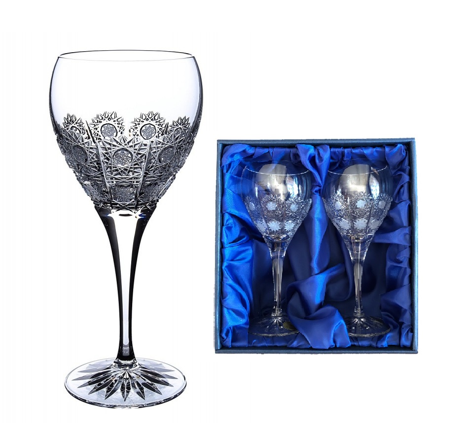 Onte Crystal Bohemia Crystal ručně broušené sklenice na bílé víno 500pk 270 ml 2KS