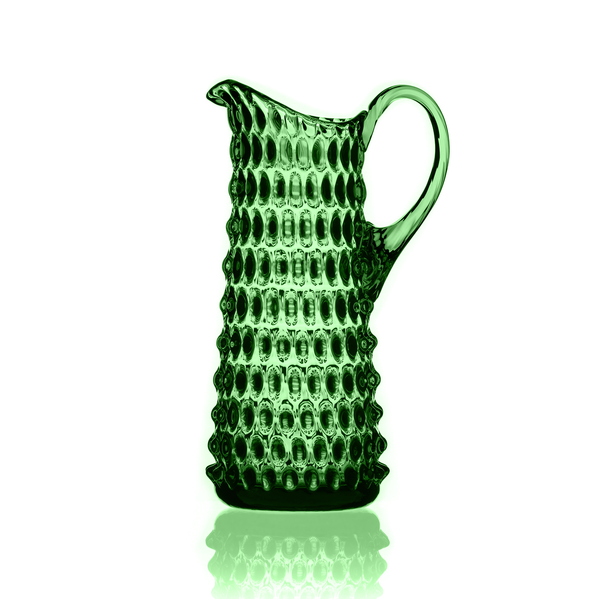 Květná 1794 ručně foukaný džbán Polka světle zelená 1200 ml