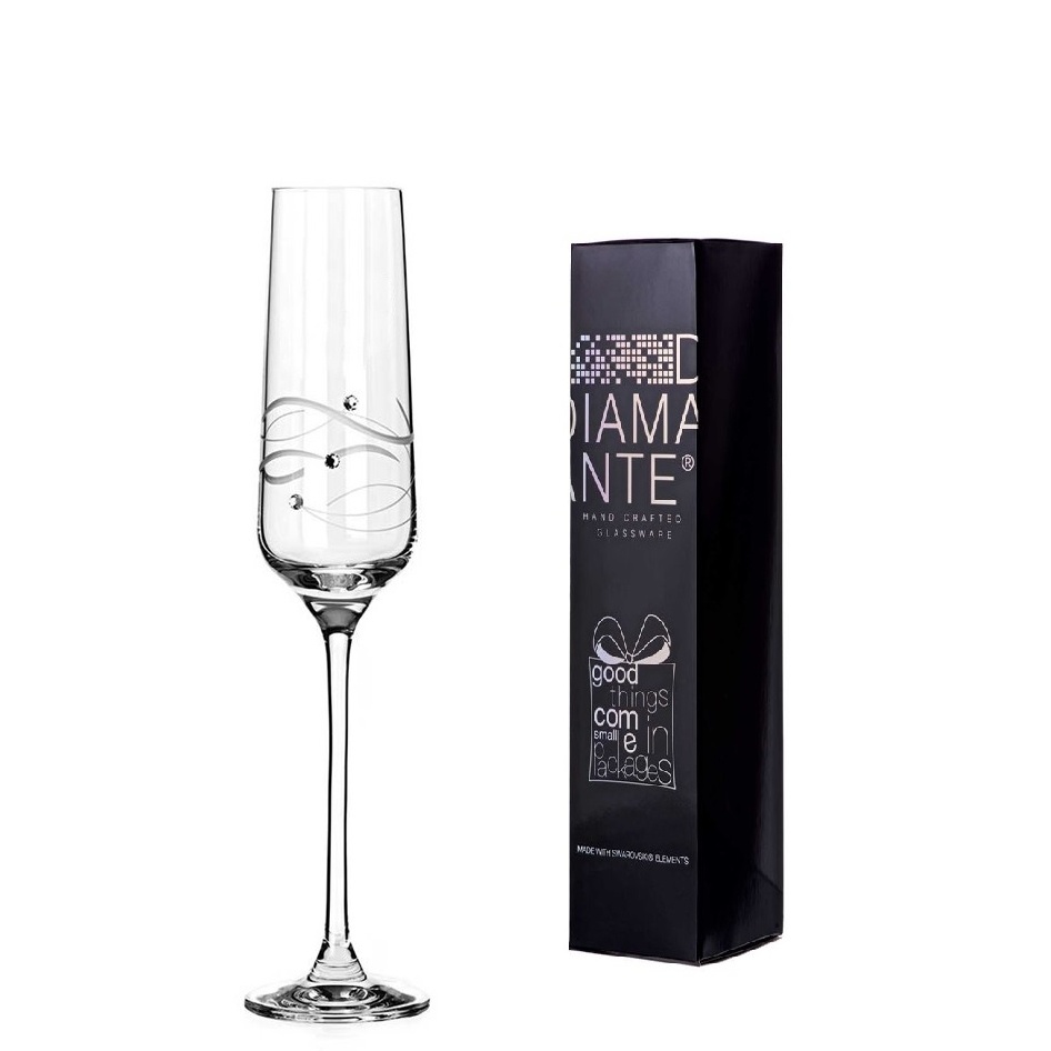 Diamante sklenice na šampaňské Spiral 190 ml 1KS